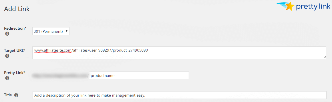 PrettyLinks redirect and shorten links