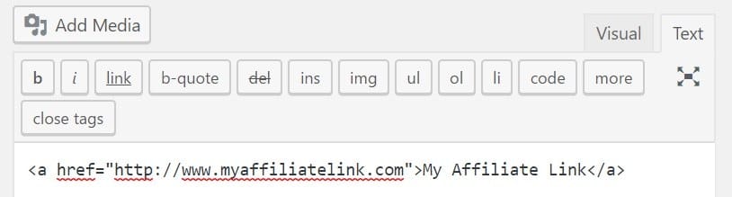 Um link HTML "dofollow" no editor do WordPress