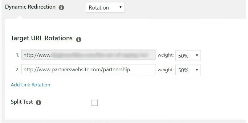 Rotações de URL do PrettyLinks