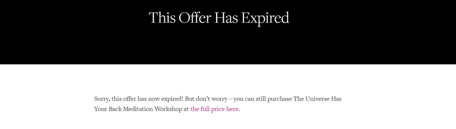 Oferecer link expirado no site