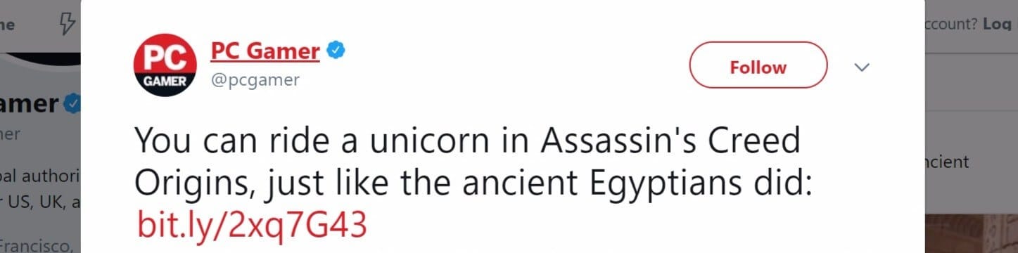 Publicação na mídia social Twitter