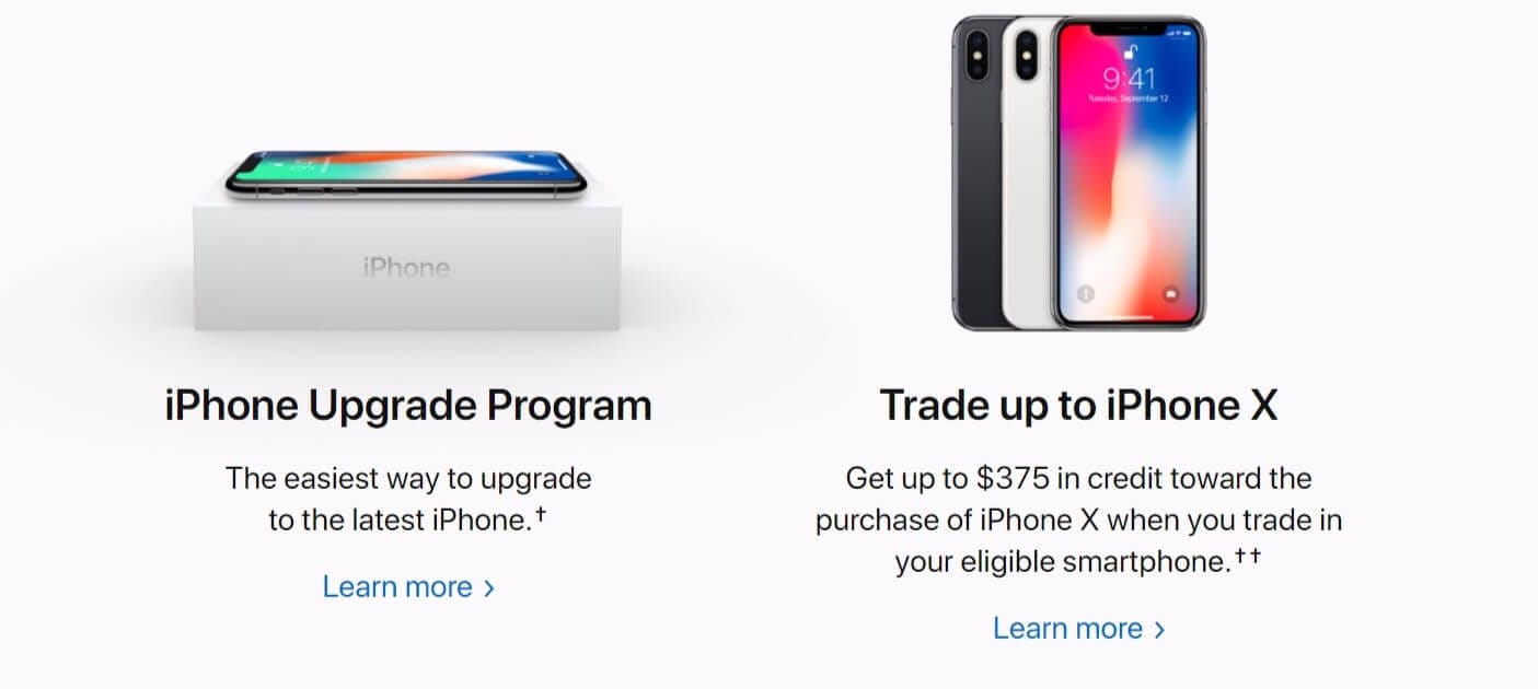 Das iPhone X ruft zum Handeln auf