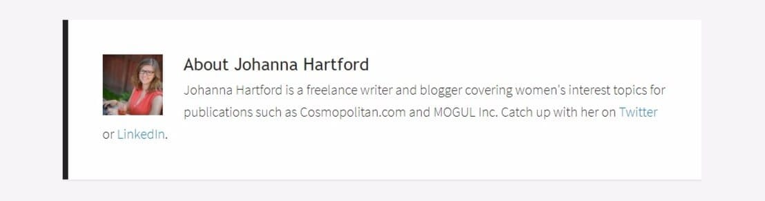 Biografia de um autor de post convidado no Be a Freelance Blogger