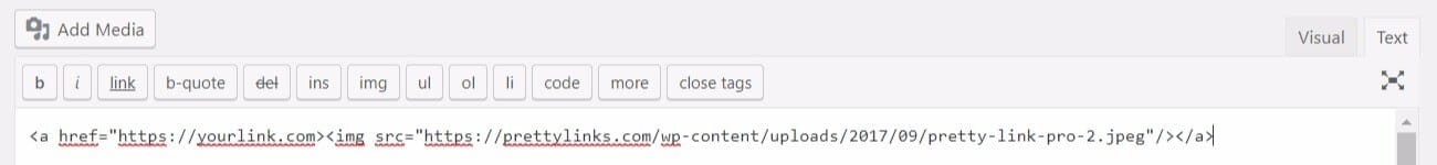 The code for a linked image
