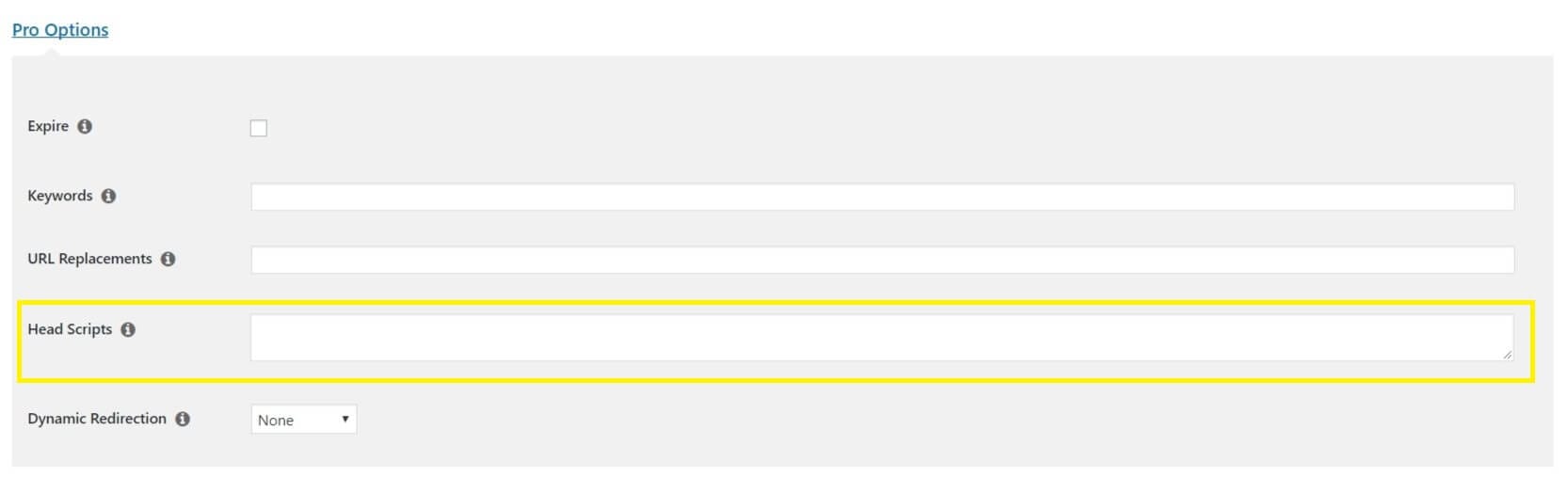 Opções profissionais em PrettyLinks