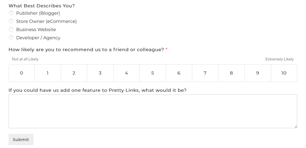 Ein Beispiel für eine Umfrage.