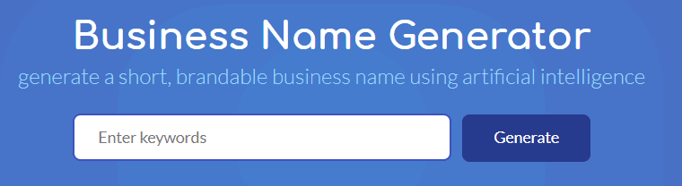 La page d'accueil de Namelix.