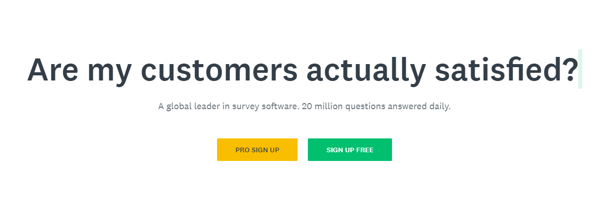 Die Website von Survey Monkey.