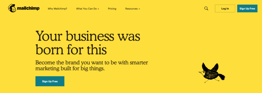 Die MailChimp-Website.