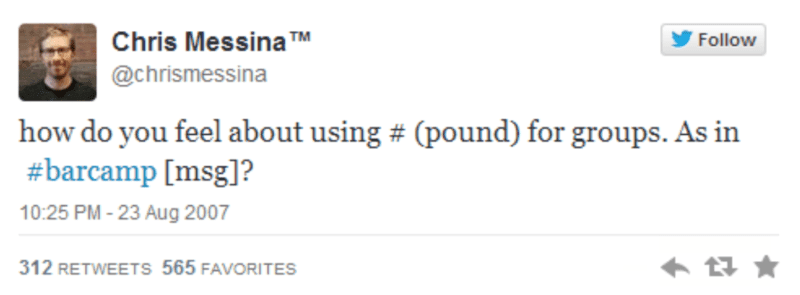 L'invention du hashtag.