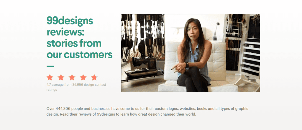 An example of customer testimonials.