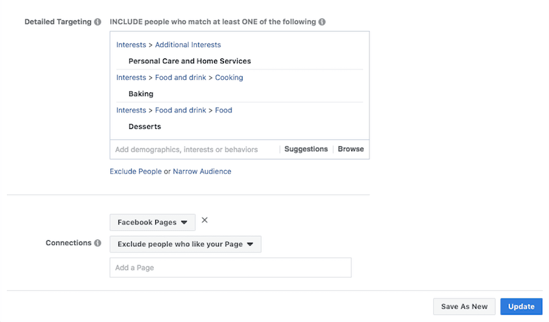 Ciblage personnalisé de l'audience sur Facebook.