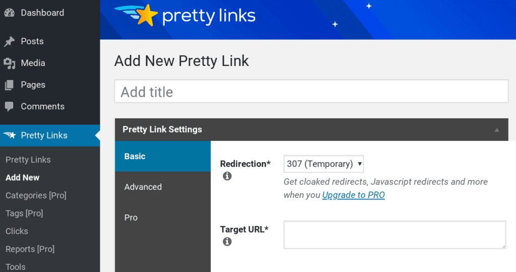 Das PrettyLinks-Plugin.