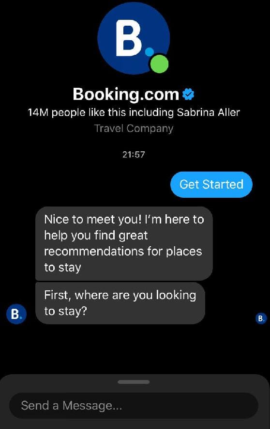 Ein Chatbot interagiert mit einem Besucher.