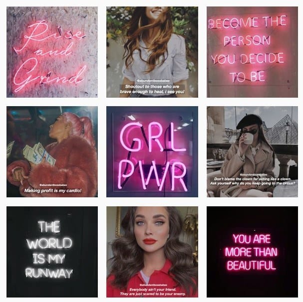 Une grille en damier sur Instagram.