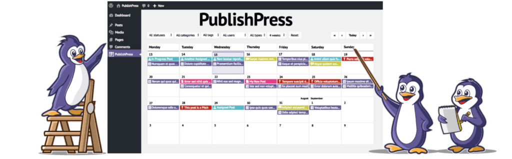 O plug-in de calendário editorial do PublishPress.