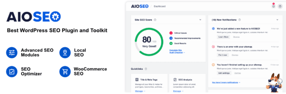 Das AIOSEO WordPress-Plugin.