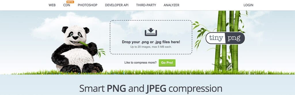 TinyPNG image optimizer ist ein Online-Tool zur Komprimierung von Bildern.