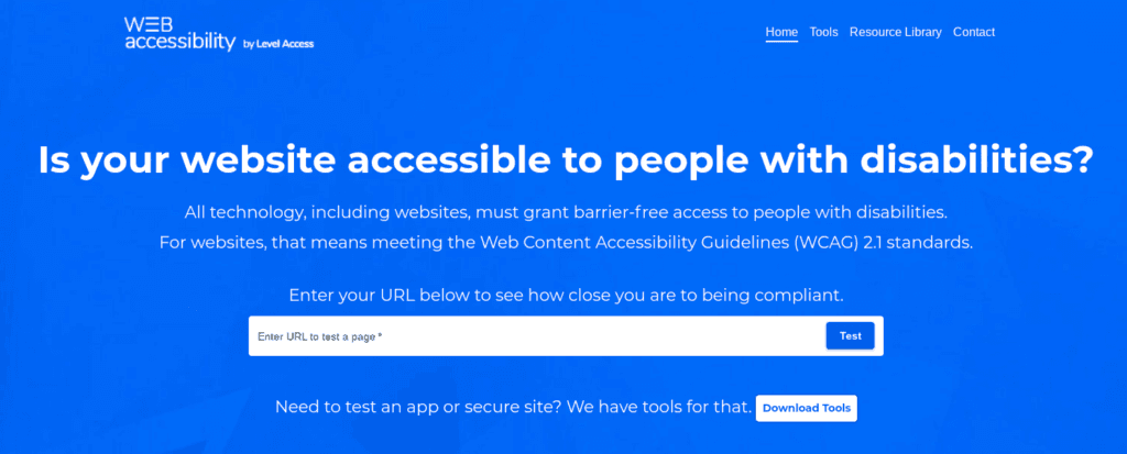 The Web Accessibility by Level Access website.