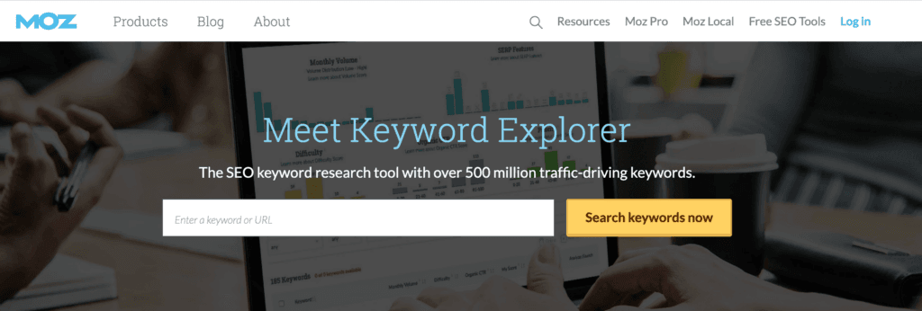 Der Moz Keyword Explorer. 