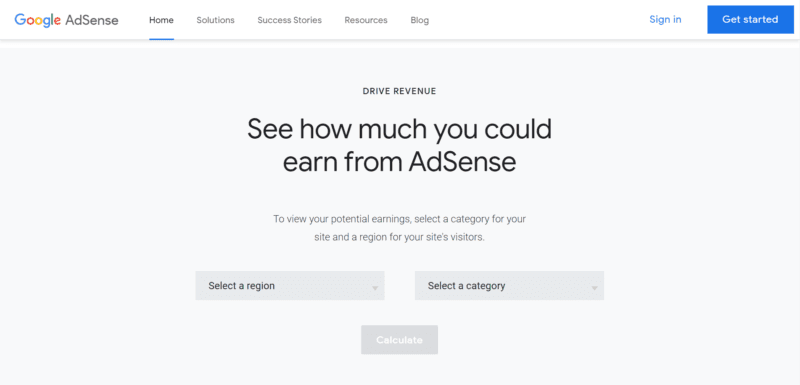 A calculadora do Google Adsense.