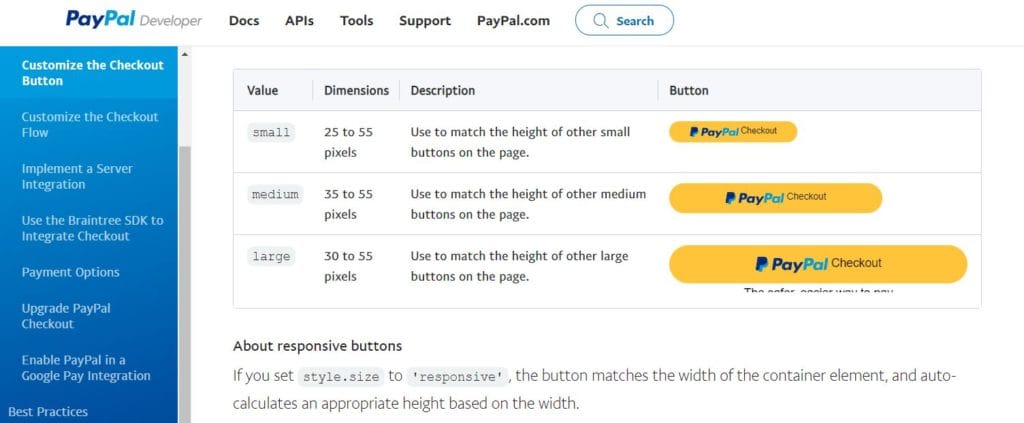 Diferentes opciones para pulsadores PayPal