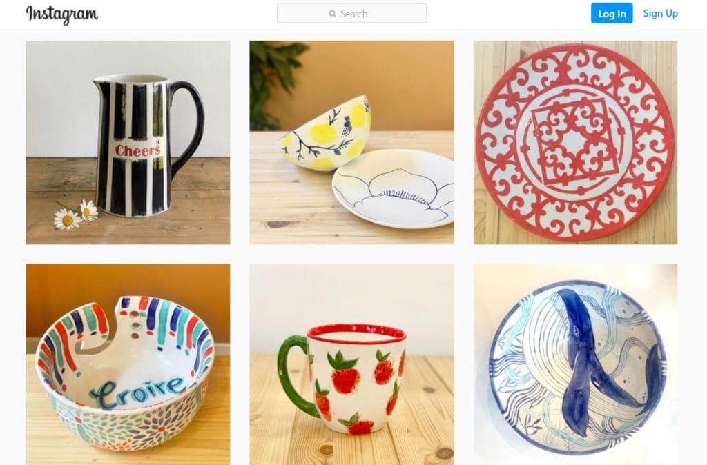 Un exemple de magasin sur Instagram