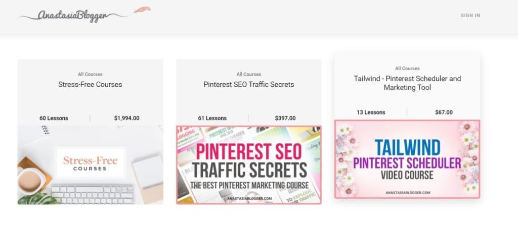 Un exemple de site web proposant des cours en ligne