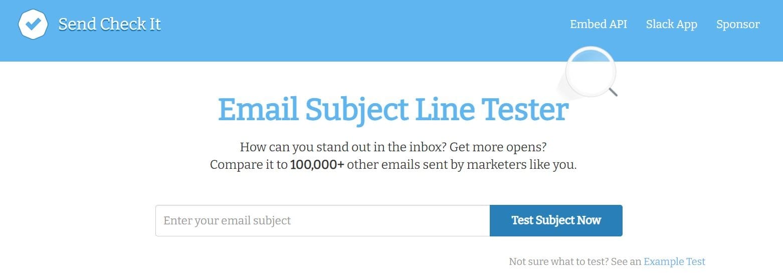 Testeur de ligne d'objet d'email par Send Check It