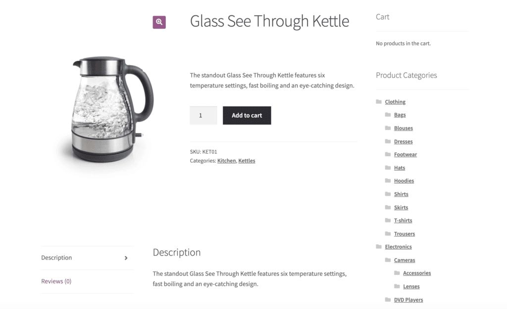 A long and short description, created using the WooCommerce plugin.