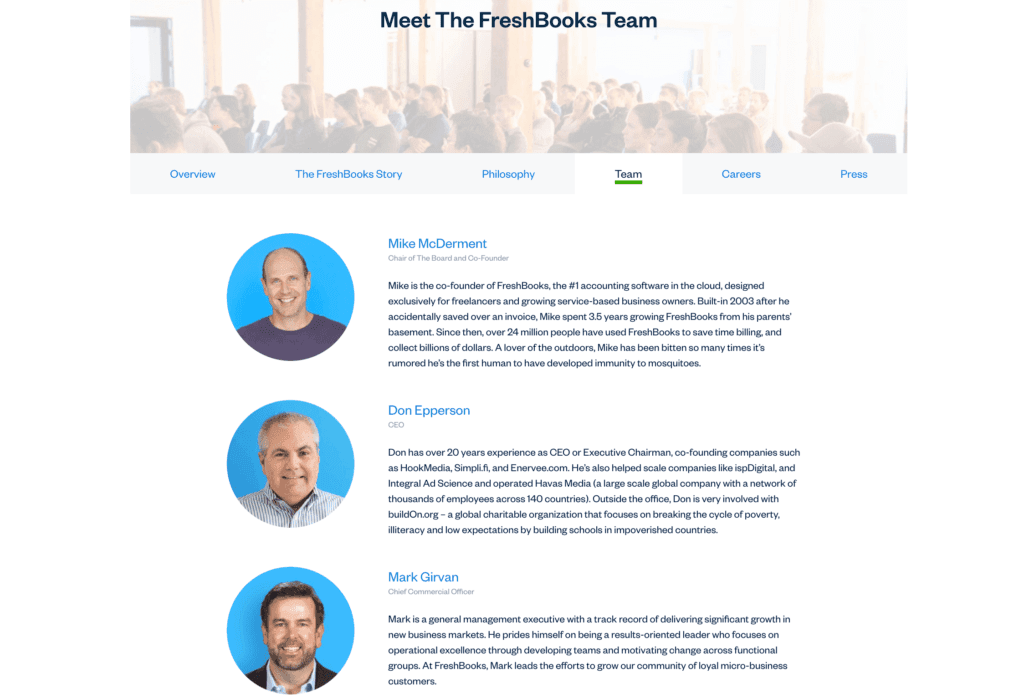 Eine Seite über uns.