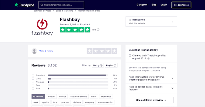A Trustpilot pode fornecer prova social com depoimentos de terceiros.