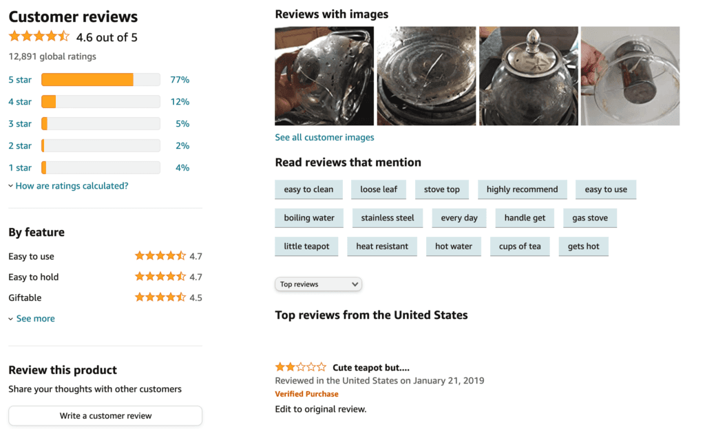 Reviews on the Amazon website.