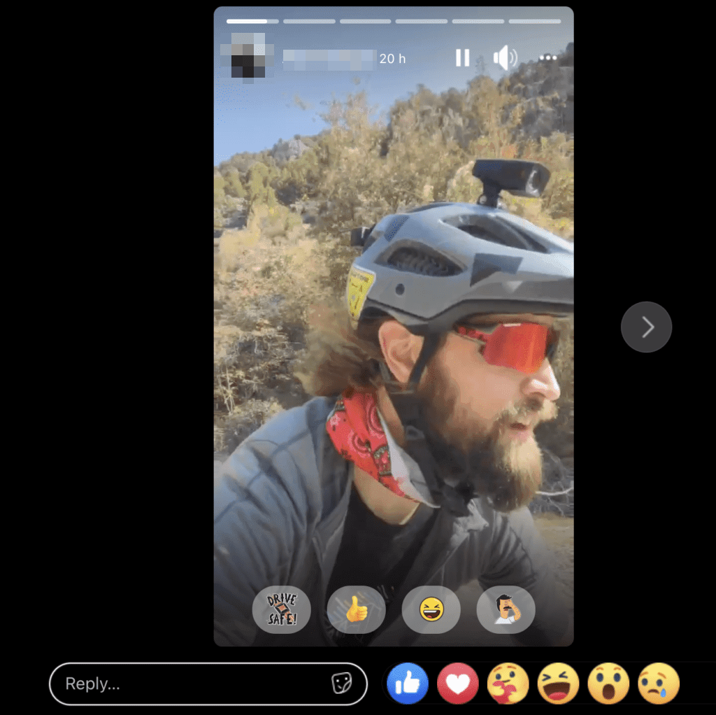 A Facebook Story example.