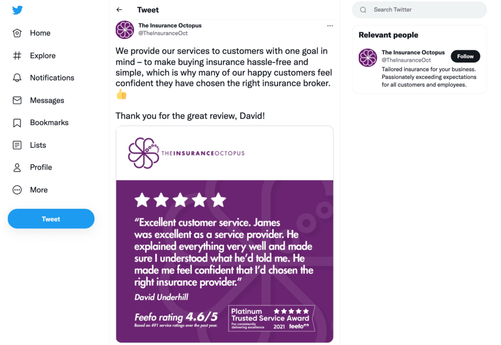 Improve your Customer Service
marketing by promoting positive customer feedback.