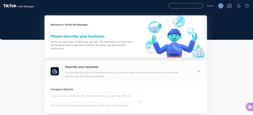Le gestionnaire de publicités TikTok.