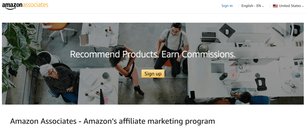 Programa de marketing de afiliación Amazon Associates.