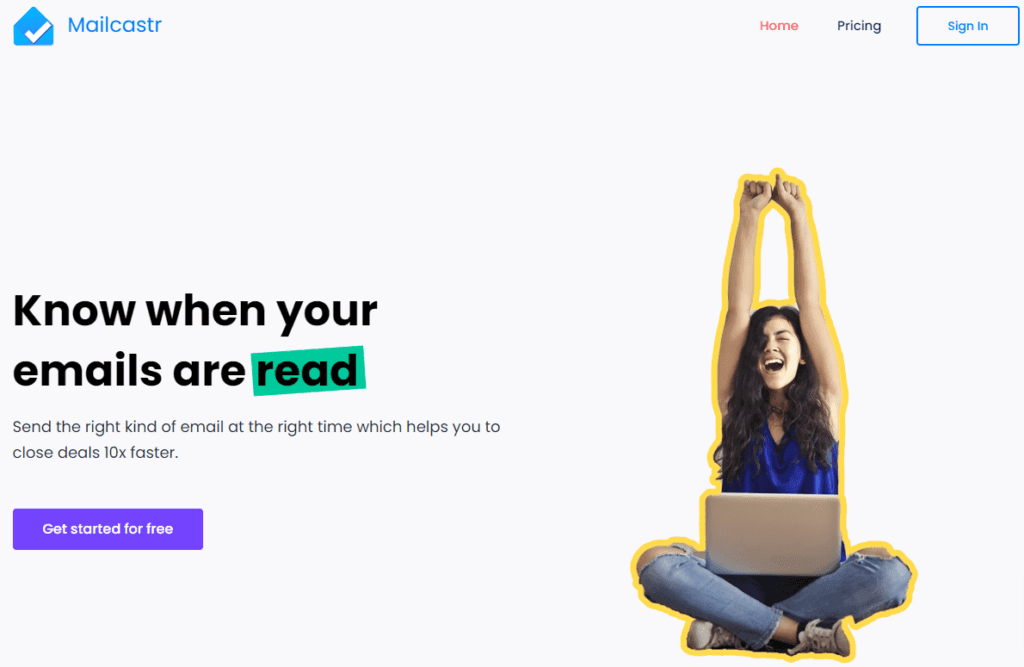 Página de inicio de Mailcastr