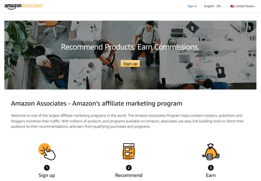 The Amazon associates affiliate program.