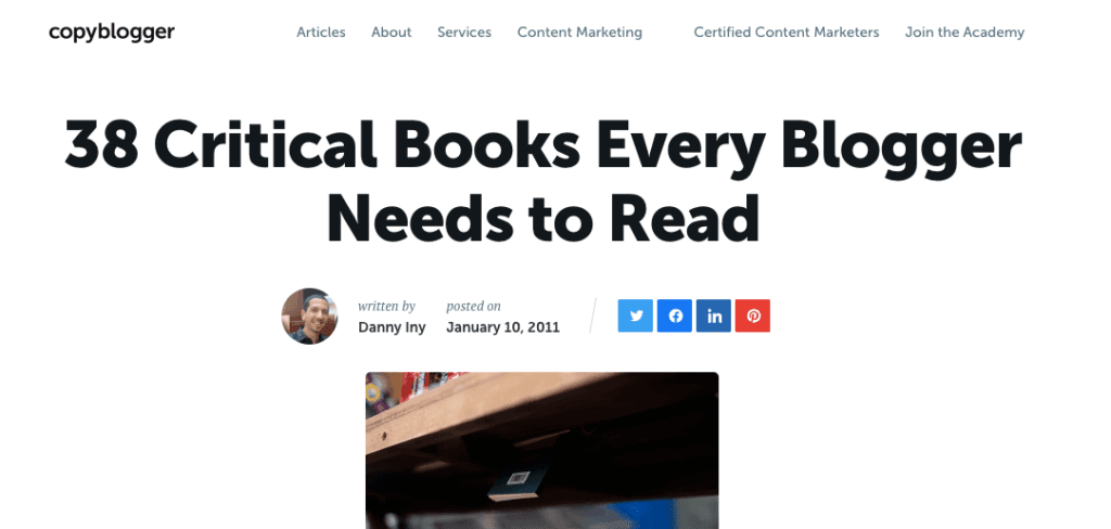 A guest posts example by Danny Iny on Copyblogger