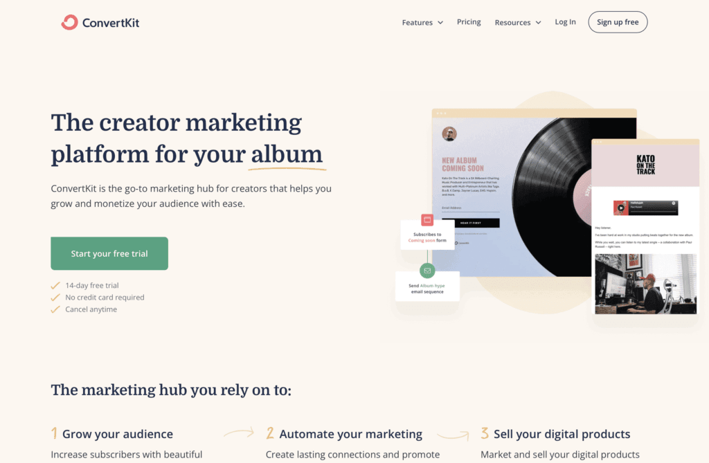 ConvertKit email marketing tool