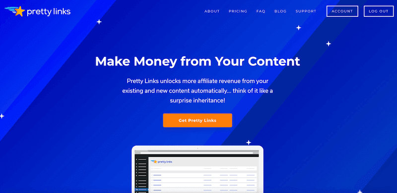 PrettyLinks homepage.