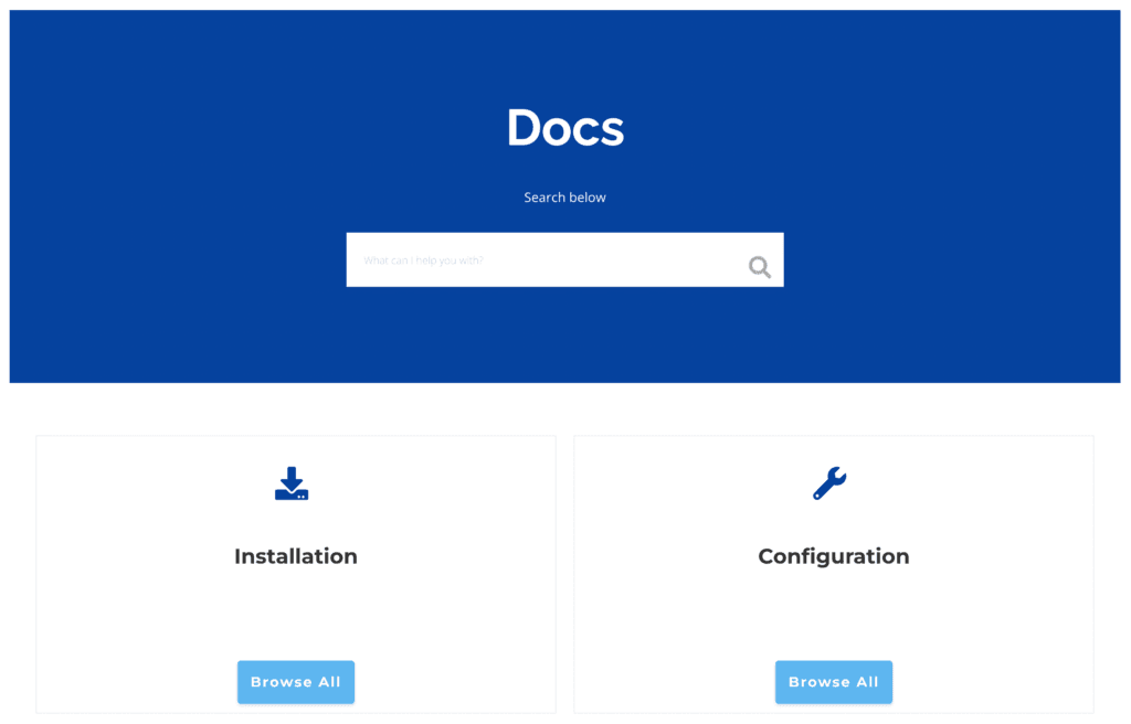 A página de documentação do PrettyLinks