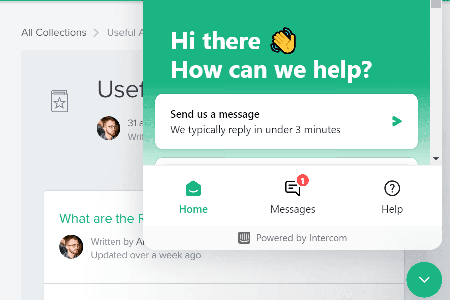 Opciones de soporte de Short.io