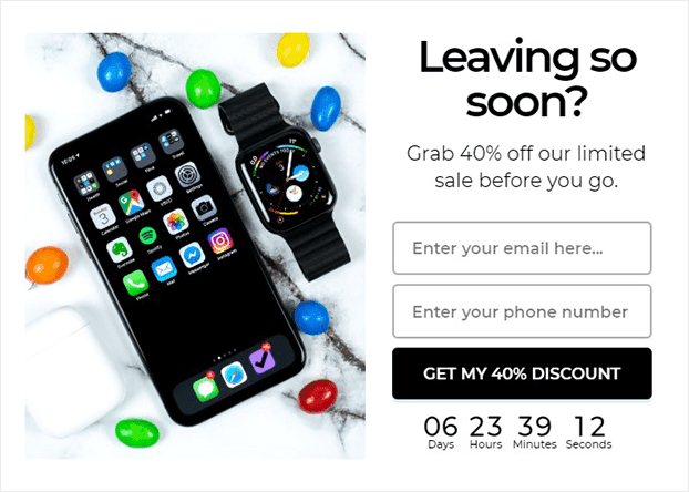 Verlangt eine Telefonnummer, bevor die Leser Informationen über Rabatte erhalten können.