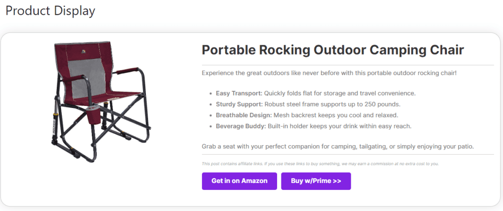 How to promote Amazon Prime products with PrettyLinks Product Displays