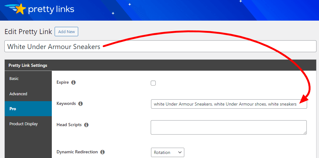 Use the combined powers of link rotation and keyword replacement in PrettyLinks 