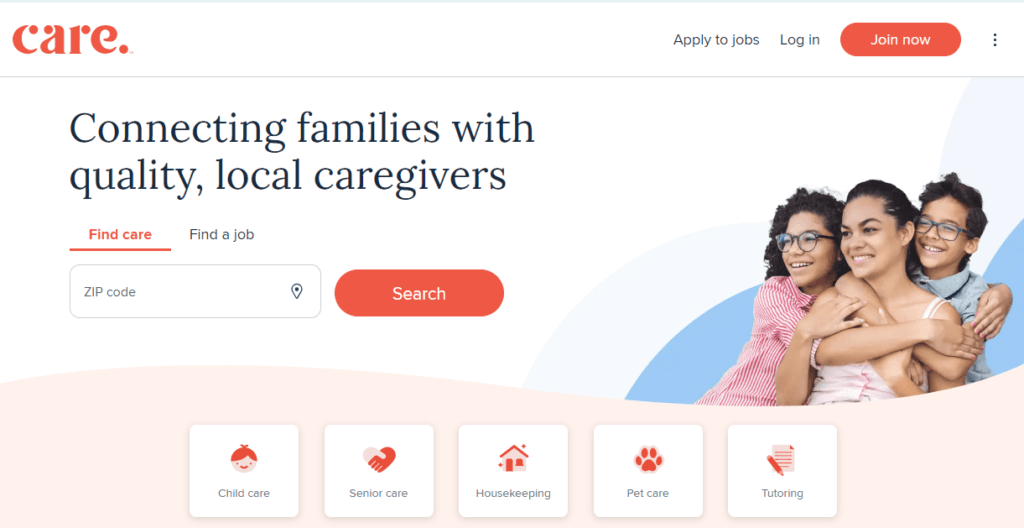 Care.com homepage
