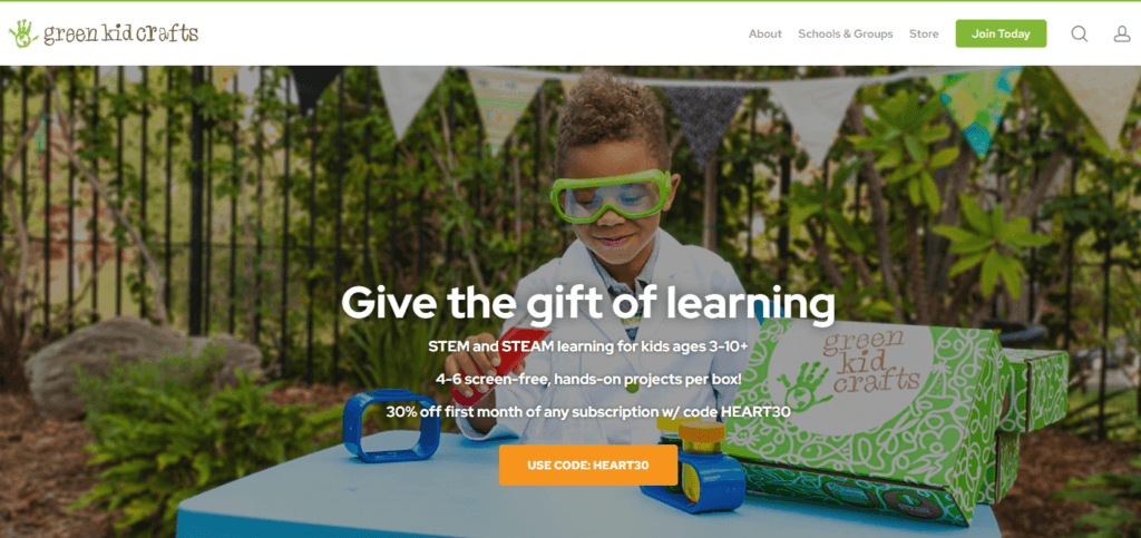 Green Kids Crafts homepage
