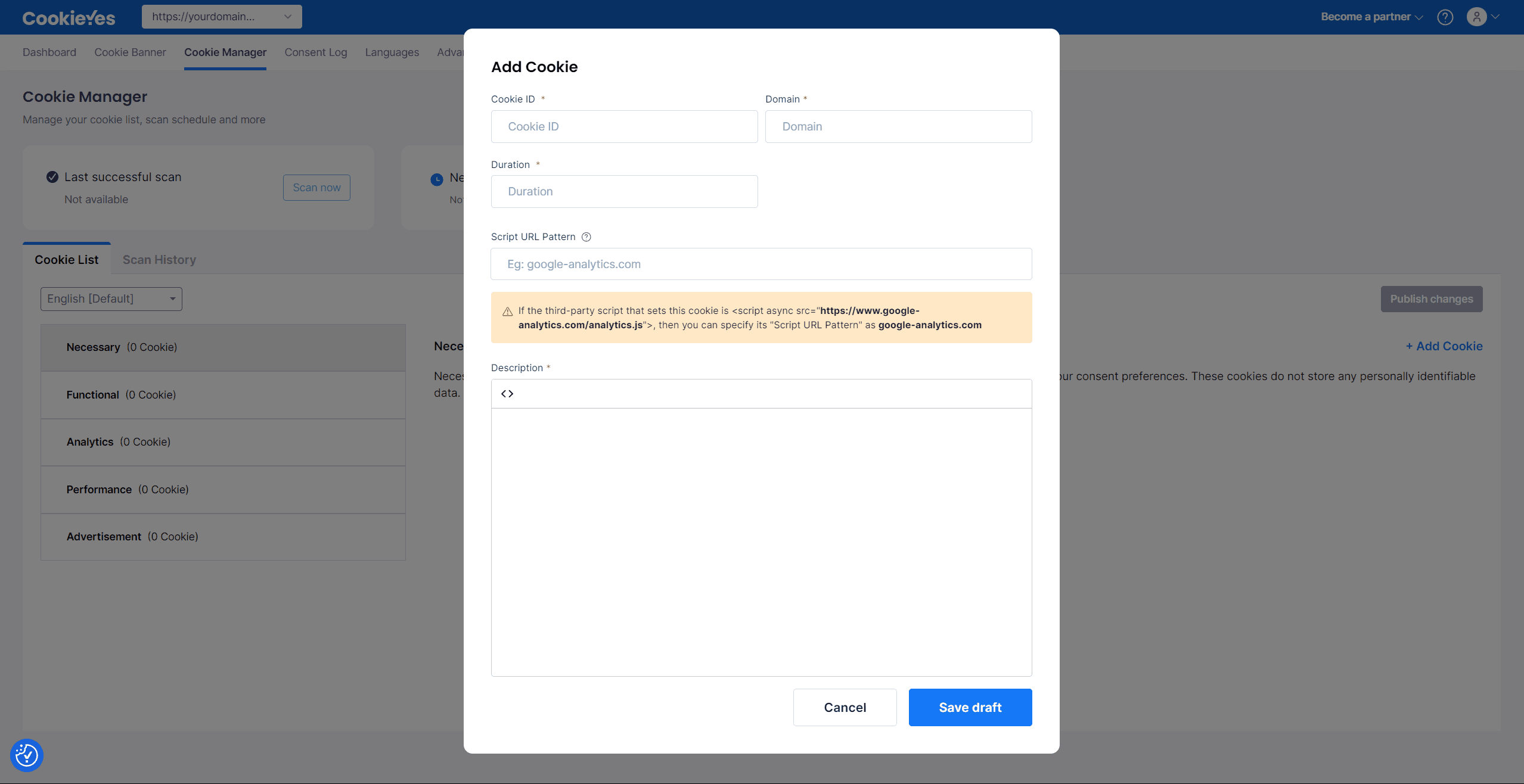 Ajout manuel de cookies PrettyLinks
